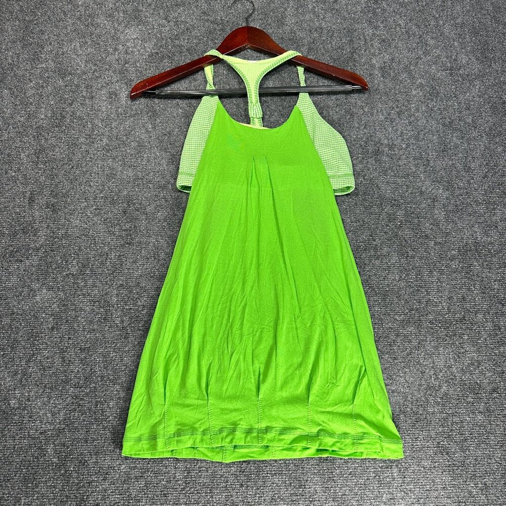 Lululemon Racerback Tank Top Women 8 Neon Green Built In Bra No Pads